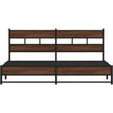  Metalni okvir kreveta bez madraca smeđa boja hrasta 193x203 cm | shoptok.hr