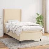 vidaXL Box spring postelja z vzmetnico krem 100x200 cm blago Cene