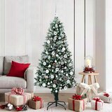 vidaXL Umestno božično drevo Zelena 180 cm PVC, jeklo in plastika | Shoptok.si