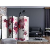  Paravan u 5 dijelova - World Map: Red Watercolors II [Room Dividers] 225x172 | shoptok.hr