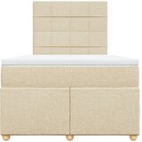  Krevet s oprugama i madracem krem 120 x 200 cm od tkanine | shoptok.hr