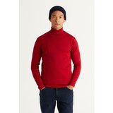 ALTINYILDIZ CLASSICS Men's Red Standard Fit Normal Cut Full Turtleneck Knitwear Sweater. Cene