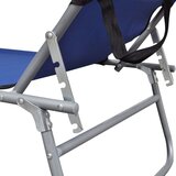 vidaXL Zložljiv ležalnik s streho jeklo in blago moder, (20663196) | Shoptok.si