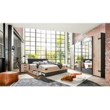 Time postelja 200 cm x 180 cm , leseni material barve grafita, barve smreke | Shoptok.si