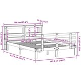 vidaXL Okvir za krevet s uzglavljem 160 x 200 cm od masivne borovine | shoptok.hr
