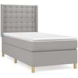 Box spring krevet s madracem svjetlosivi 90x190 cm od tkanine | shoptok.hr
