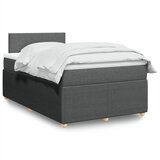 vidaXL Box spring postelja z vzmetnico temno siva 120x200 cm blago | Shoptok.si