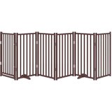vidaXL Vrata za pse s vratima sklopiva 6 panela smeđi hrast 300 cm | shoptok.hr