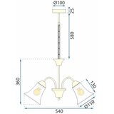 Toolight vintage viseća svjetiljka App960-5cp chrome | shoptok.hr