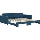  Dnevni krevet na razvlačenje plavi 100 x 200 cm baršunasti | shoptok.hr