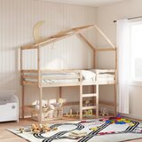  The Living Store Posteljni okvir z lestvijo in streho 80x200 cm borovina - Pograd, (21496280) | Shoptok.si