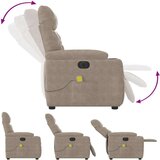  Električni masažni naslanjač taupe mikrovlakna | Shoptok.si