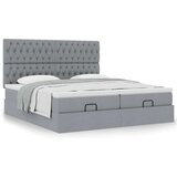 vidaXL Okvir kreveta s madracima svijetlosivi 200x200cm od tkanine | shoptok.hr