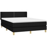 Krevet s oprugama i madracem crni 140 x 190 cm od tkanine | shoptok.hr