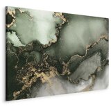  Slika - Green watercolour - abstraction inspired by the structure of marble 60x40 Na talijanskom platnu | shoptok.hr