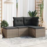 vidaXL 4-dijelni set vrtnih sofa od poliratana s jastucima sivi Cijene