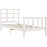  Okvir kreveta s uzglavljem bijeli 90 x 190 cm od masivnog drva | shoptok.hr