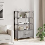  Knjižna omara 3-nadstropna siva sonoma 70x30x109,5 cm in. les | Shoptok.si