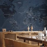  Foto tapeta - World map in blue - continents with inscriptions in English 450x315 Vodootporna | shoptok.hr