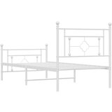 Metalni okvir kreveta uzglavlje i podnožje bijeli 100x190 cm | shoptok.hr