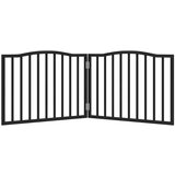 vidaXL Vrata za pse s 2 panela sklopiva crna 160 cm od drva topole | shoptok.hr