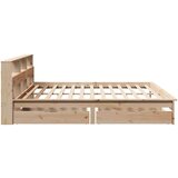  Krevet s regalom za knjige bez madraca 200 x 200 cm od borovine | shoptok.hr