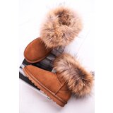 Boto Women's Leather Snow Boots With Eko Fur Camel Alexa | Shoptok.si