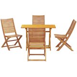  Vrtni set za objed 5 kom. Smeđa Čvrsto drvo akacije 110 x 55 x 75,5 cm | shoptok.hr