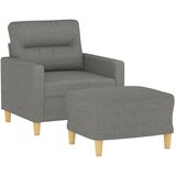  Fotelja s tabureom tamnosiva 60 cm od tkanine | shoptok.hr