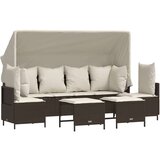  5-dijelni set vrtnih sofa s jastucima poliratan smeđi | shoptok.hr