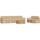  Set vanjskih sofa 7 kom. Bijela i bež Poliester 79 x 79 x 37 cm | shoptok.hr