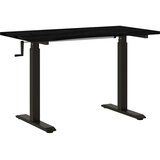  Stol Crna i tamnosmeđa 120 x 60 cm Čvrsto Hrastovo Drvo Slike