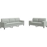 Maison Chic Sedežna garnitura - kavč 2-delna z blazinami svetlo siv žamet, (21729233) | Shoptok.si