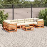  8-dijelni set vrtnih sofa s jastucima voštano smeđi od borovine | shoptok.hr