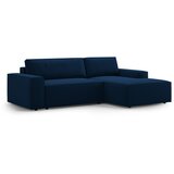 Micadoni Temno modra raztegljiva kotna sedežna garnitura iz tkanine bouclé (desni kot) Jodie – Home | Shoptok.si