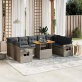  10-dijelni set vrtnih sofa od poliratana s jastucima sivi | shoptok.hr