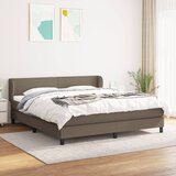 Krevet s oprugama i madracem smeđesivi 160x200 cm tkanina | Eponuda.com