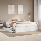 vidaXL Posteljni okvir brez vzmetnice s predali 180x200 cm borovina Cene