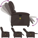  Masažni naslonjač od umjetne kože smeđi | shoptok.hr