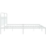 vidaXL Metalni okvir za krevet s uzglavljem bijeli 200x200 cm | shoptok.hr