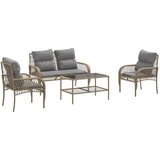 Maison Chic Seti vrtnega pohištva - Vrtna garnitura - Vrtni pohištvo set 4-delna z blazinami bež poli ratan, (21809293) | Shoptok.si