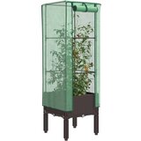 vidaXL Visoka greda s prevleko za rastlinjak videz ratana 40x40x140 cm | Shoptok.si