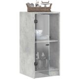 vidaXL Stranska omarica s steklenimi vrati betonsko siva 35x37x75,5 cm | Shoptok.si