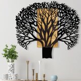 Wallity Zidna dekoracija Tree 1, 93x3x86 cm, Crna Cene