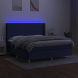  box spring s madracem LED plavi 160x200 cm od tkanine | shoptok.hr