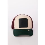 AC&Co / Altınyıldız Classics Men's Green-Claret Red 100% Cotton Color Block Hat with Changeable Stickers cene