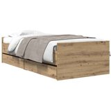  Konstrukcija postelje s predalom Umetni hrast 100 x 200 cm, (5000104385) | Shoptok.si