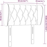  Uzglavlje s ušima crno 83x23x78/88 cm baršunasto | shoptok.hr