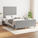 Maison Chic Posteljni okvir - Dvoposteljna postelja - Zakonska postelja brez vzmetnice svetlo siv 120x200 cm blago-J12437, (21759091) | Shoptok.si