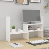 vidaXL Stalak za monitor bijeli (39-72) x 17 x 43 cm masivna borovina Cijene